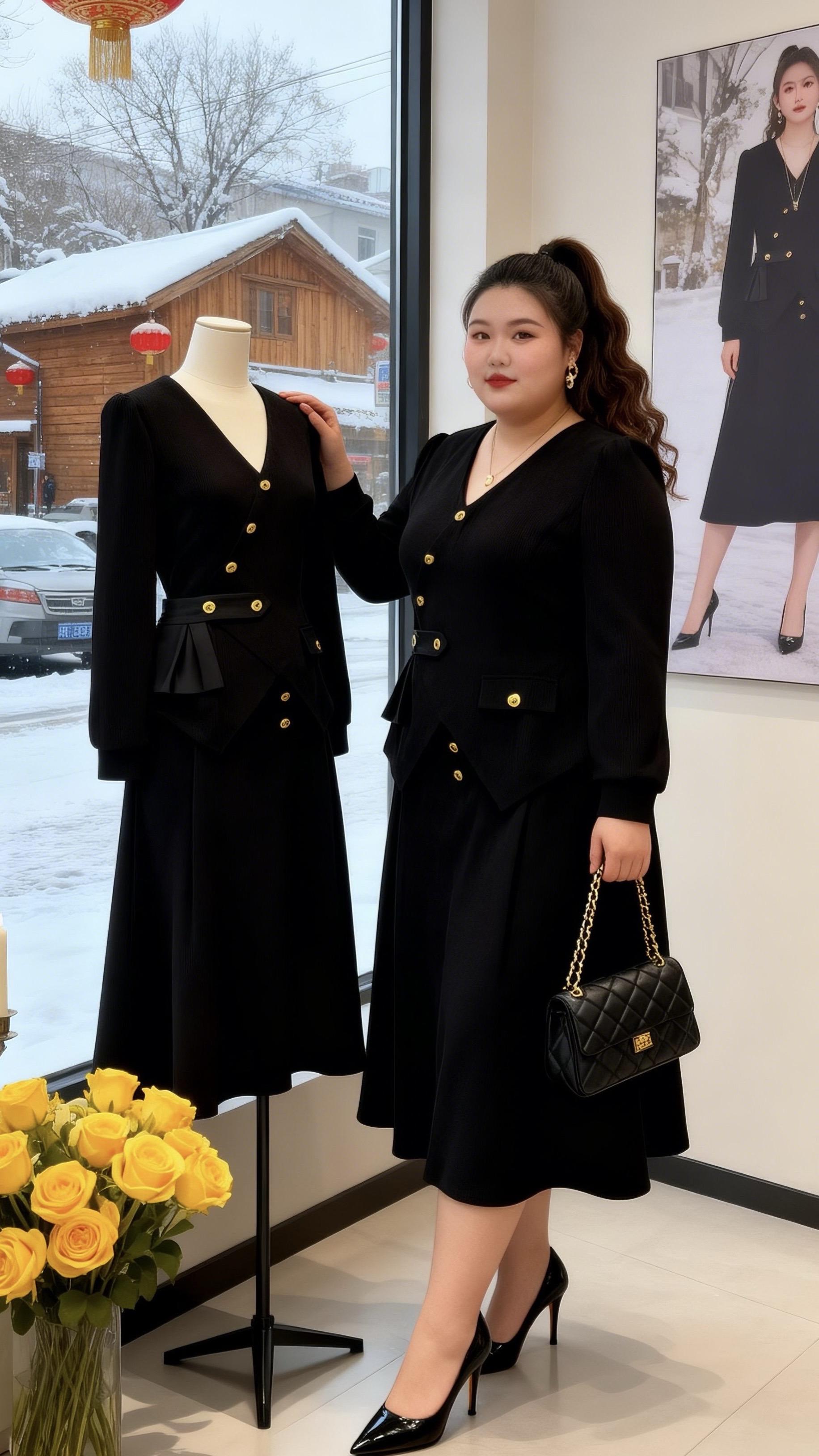 大码女装 秋冬穿搭 双12冬日氛围感穿搭大赏 挑战冬日街头最靓穿搭 这...