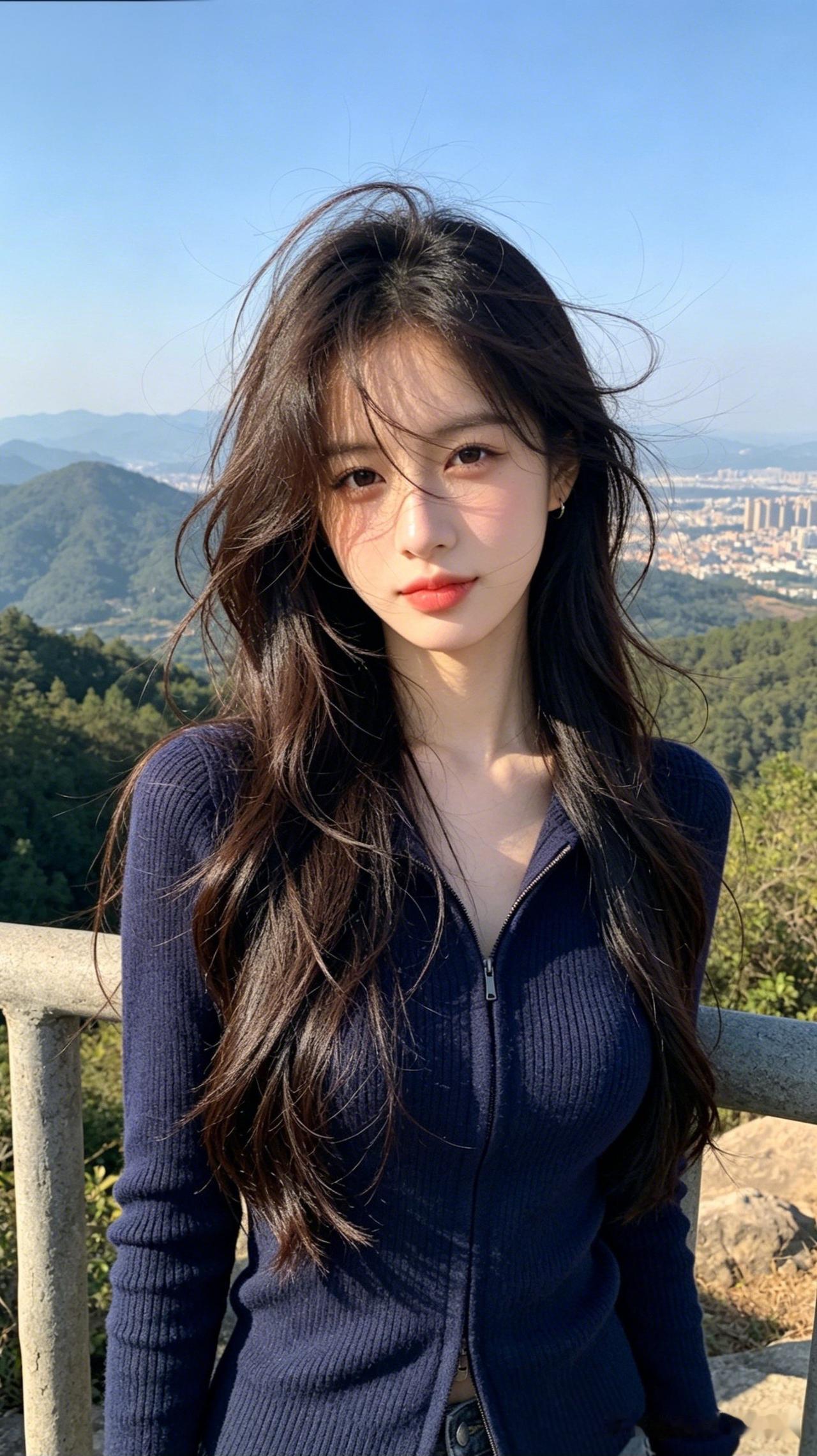 元气少女，阳光下的甜美自拍🌞