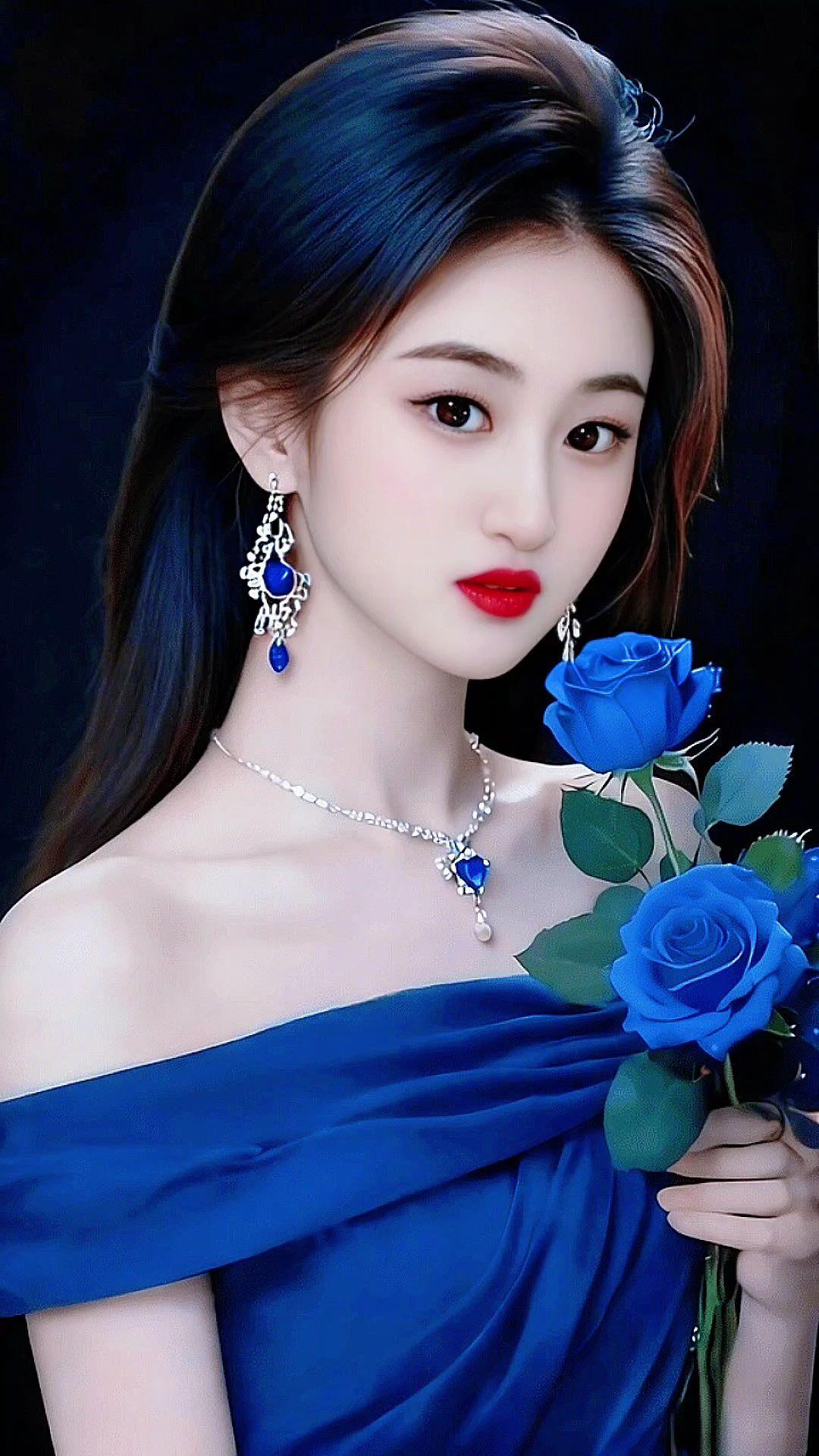 优雅气质 御姐 绝美氛围感大片 温柔雅致的蓝裙主题写真 冷艳高级感拉满