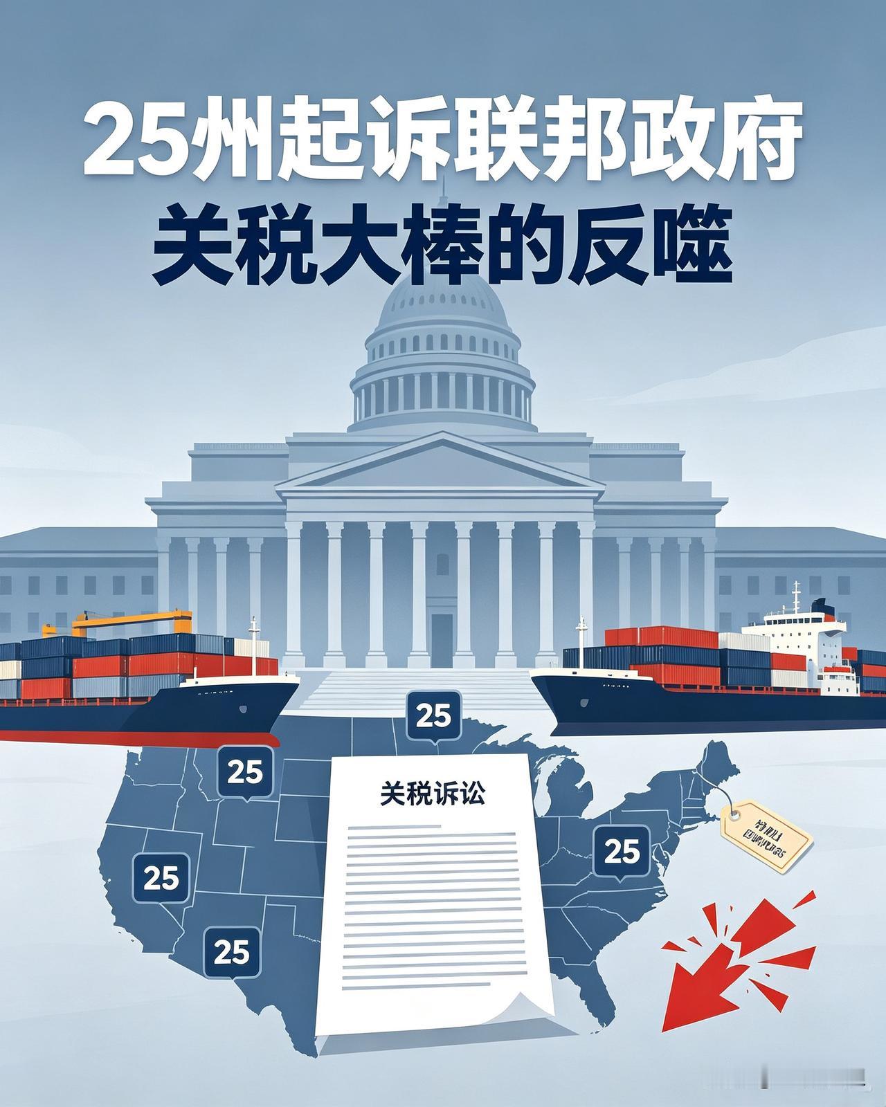 25州联手起诉联邦政府！美国关税大棒，先砸伤自己人
 
一场极具讽刺的大戏正在美