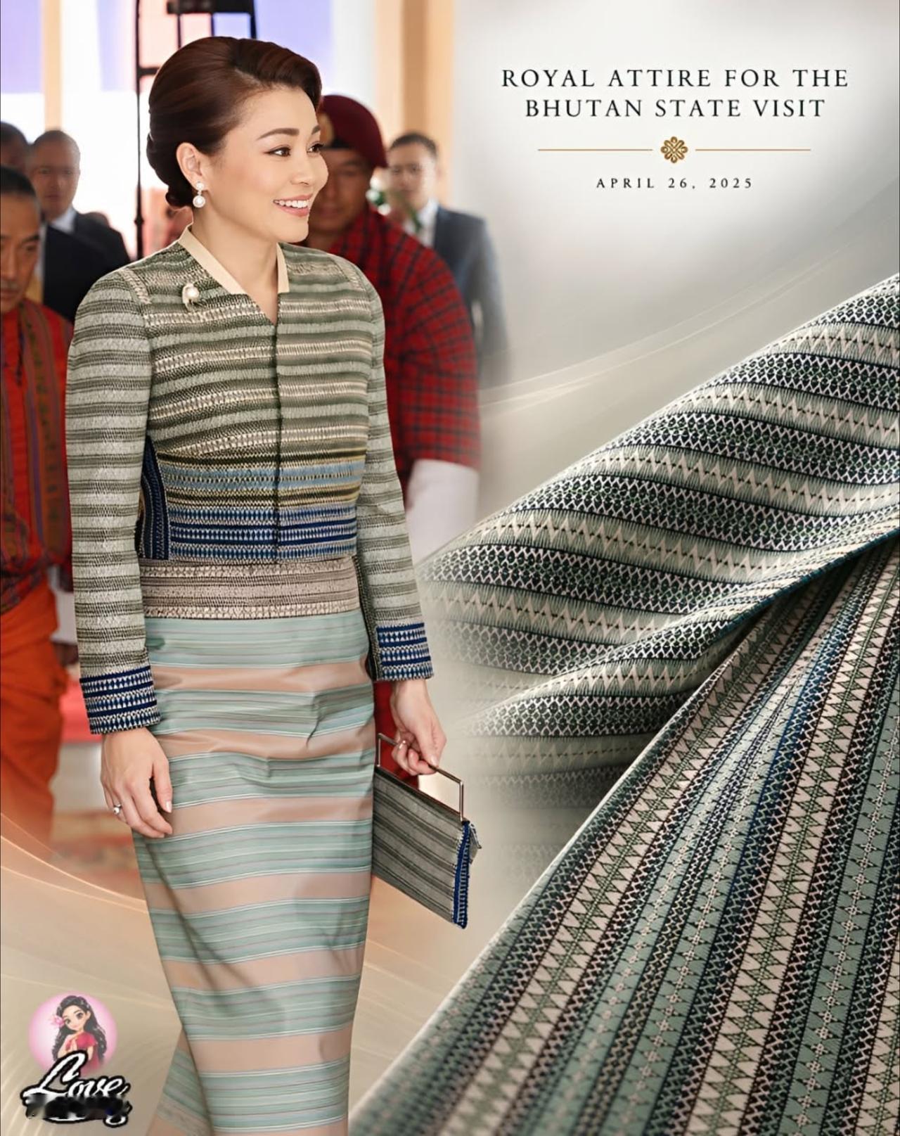 苏提达的刺绣礼服绝美，泰式审美带到国际
泰国国王和王后苏提达，2025年4月25