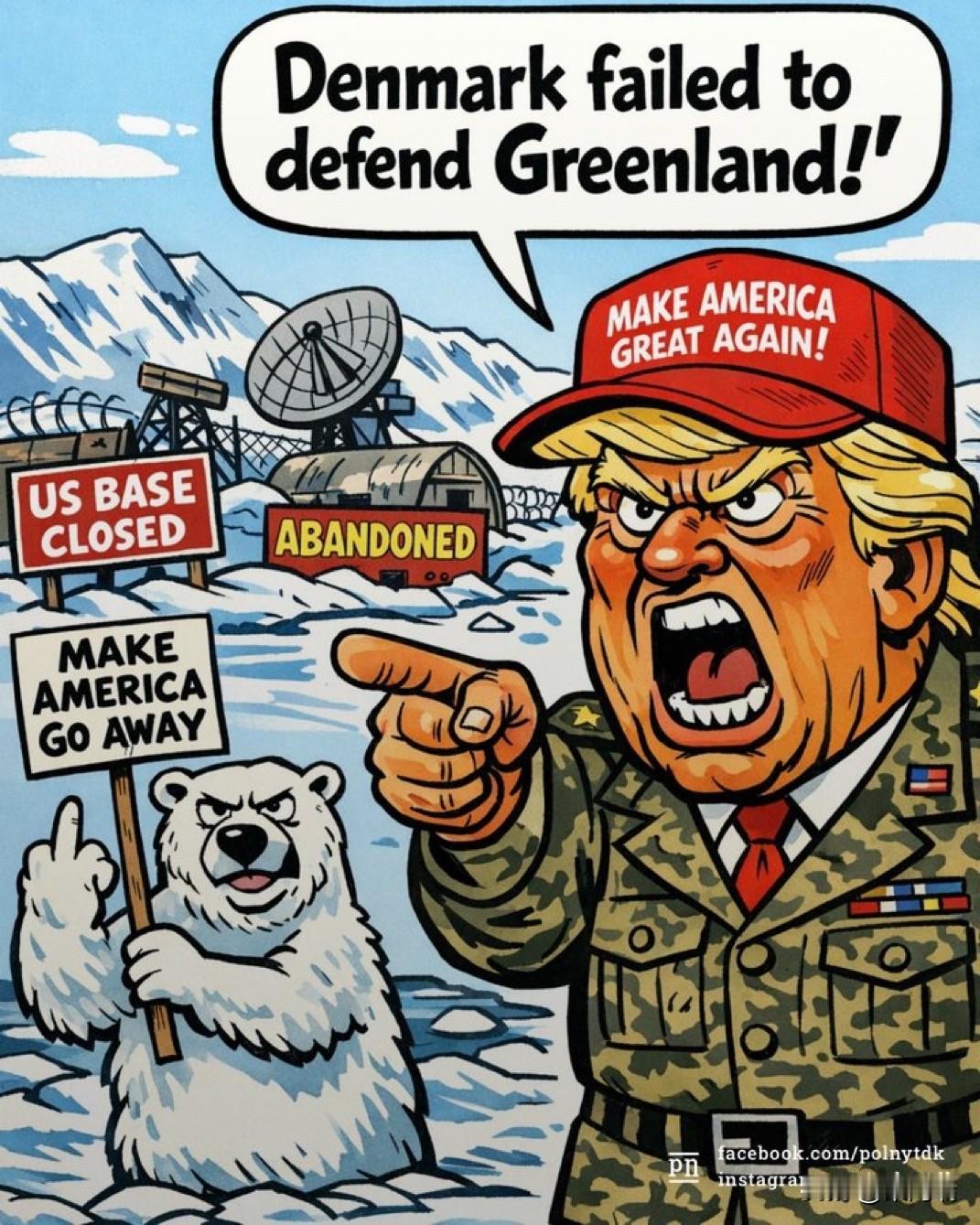 这幅政治漫画描绘了美国前总统唐纳德·特朗普（Donald Trump）希望购买格