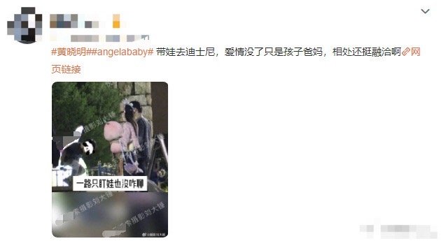 #黄晓明Angelababy带娃去迪士尼#有八卦媒体拍到在假期期间，黄晓明和An