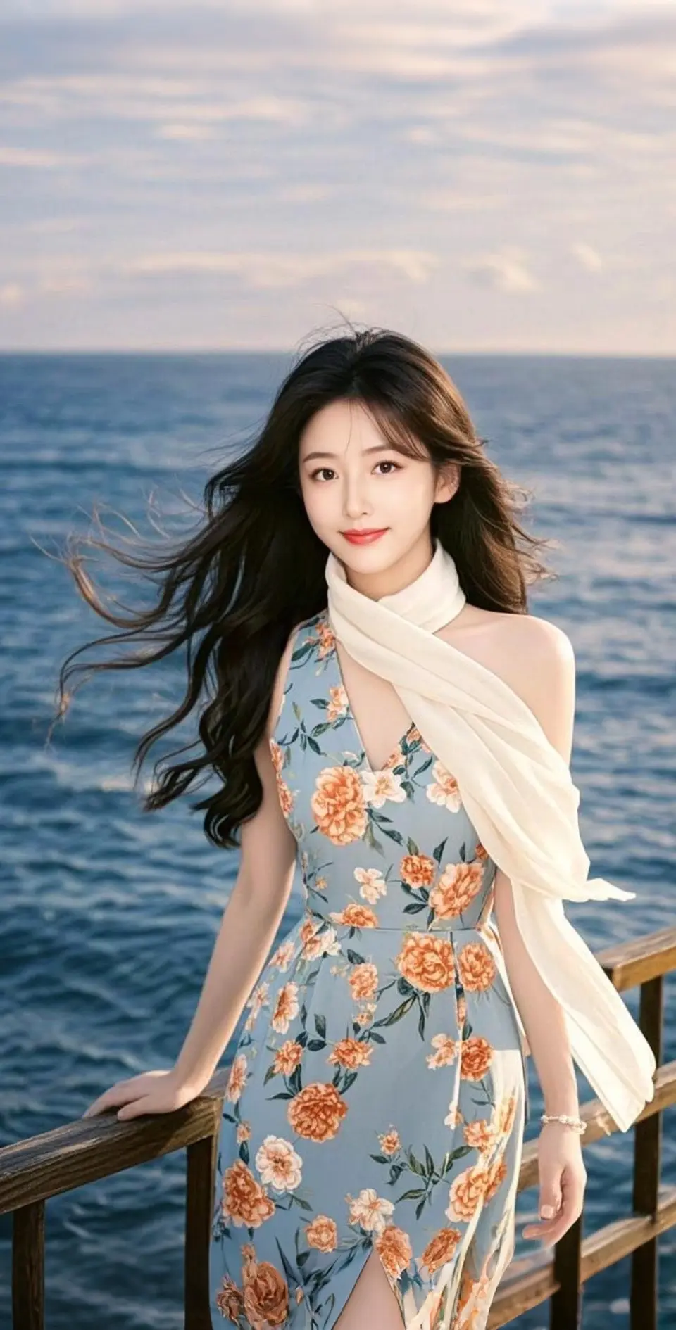 AI扩图 AI海滨花漾照