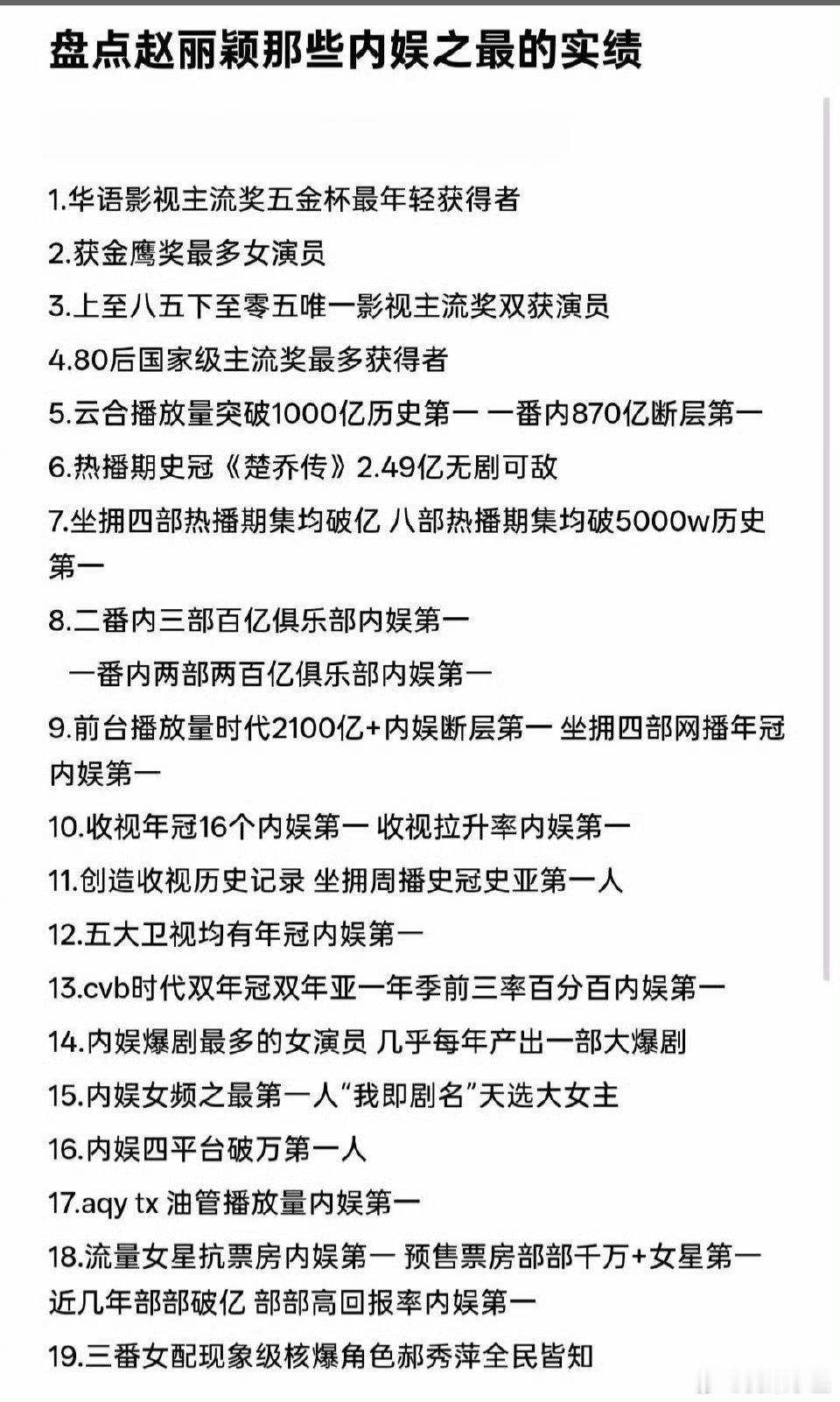 看完赵丽颖实绩，有点晕“最”字