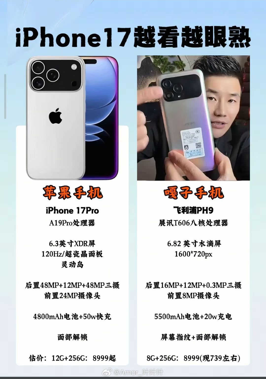 iPhone17系列价格笑得我不行，这是谁做的图……？[笑cry] ​​​