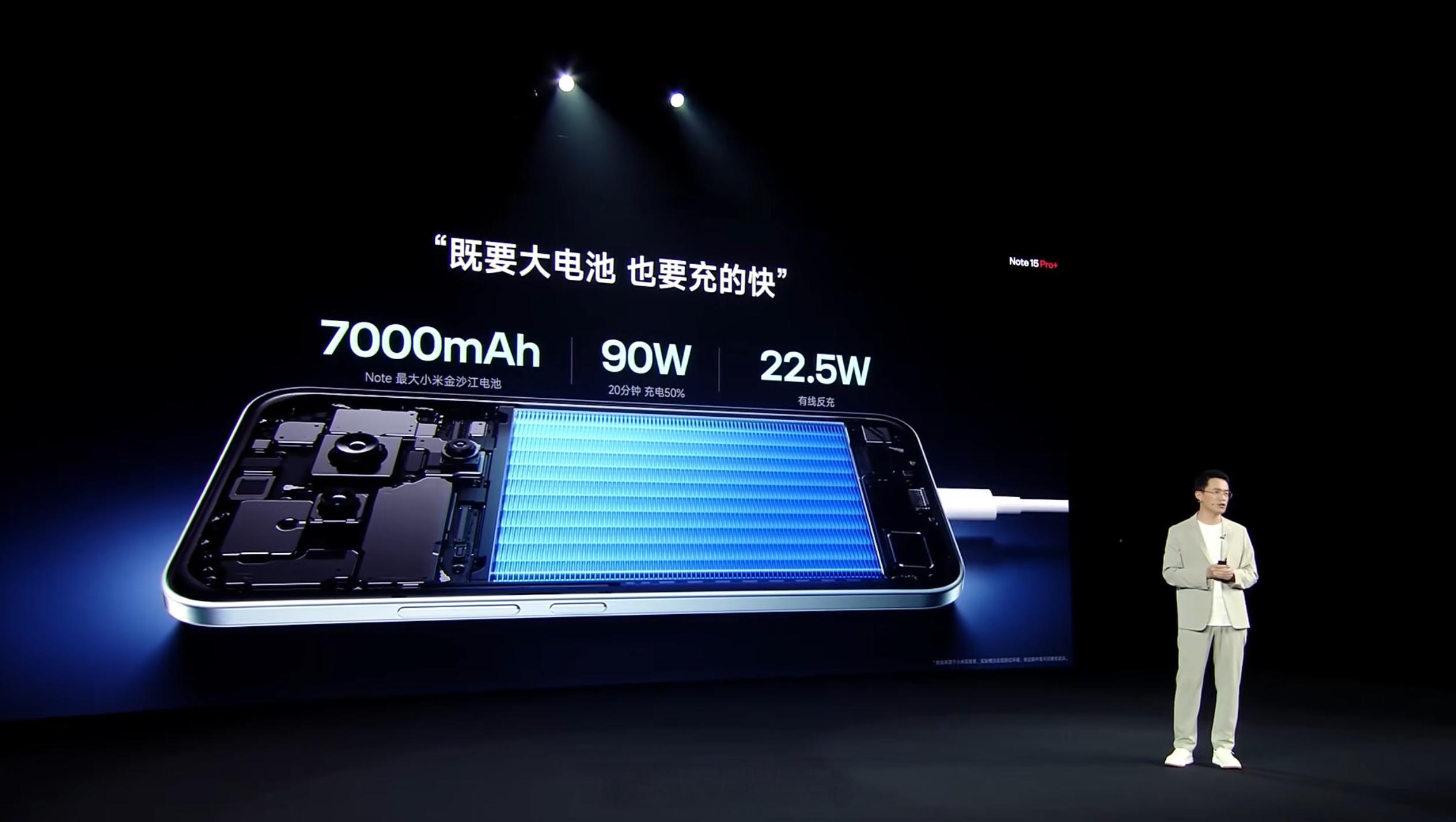 REDMI Note 15 Pro+ 搭载一块 7000mAh 小米金沙江电池（