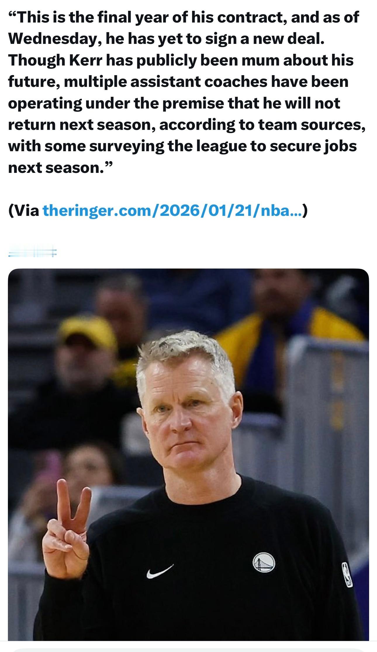 The Ringer记者：“本赛季是科尔合同的最后一年，截至本周三，他仍未续约。