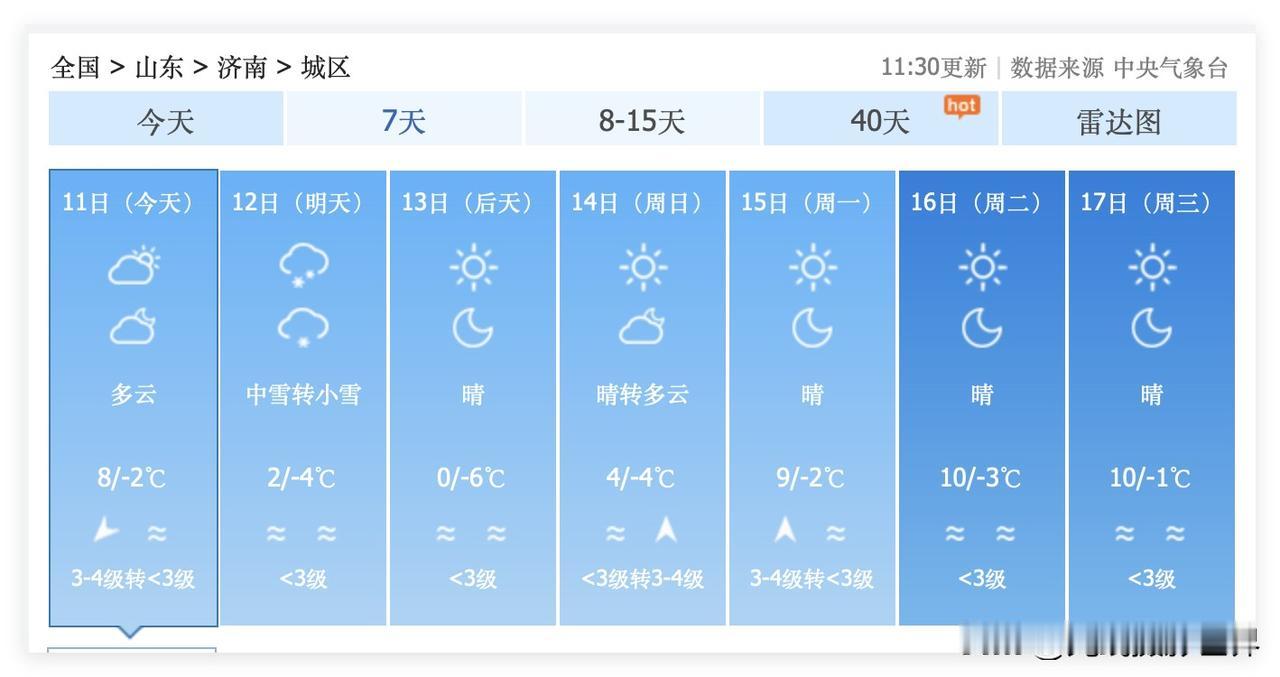 太棒了！12月12日，山东济南，中雪转小雪！12月13日，特别适合欣赏大明湖的雪