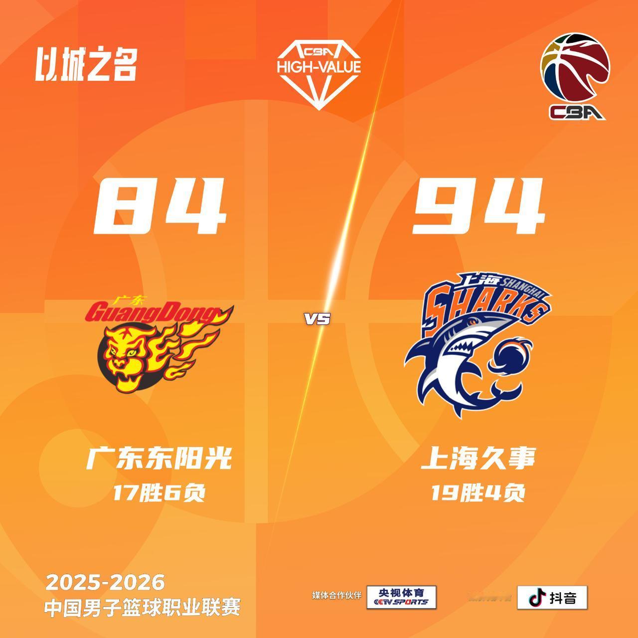 CBA[超话] 广东东阳光 84-94 上海久事广东男篮vs上海男篮
广东东阳光
