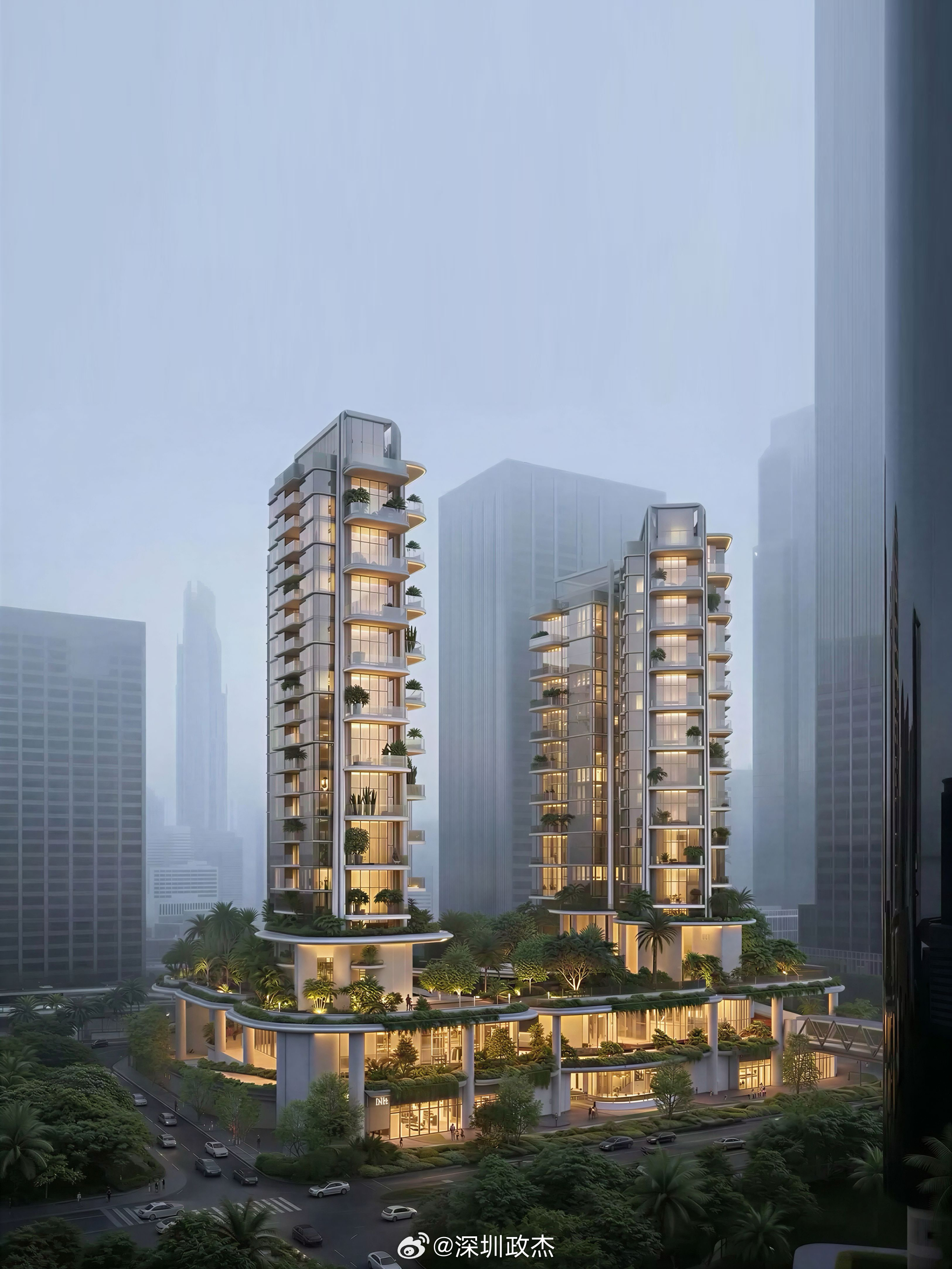 深圳南山最新住宅设计，7.2米客厅阳台挑高，在平层也有院墅的感觉。安缇深圳，中海