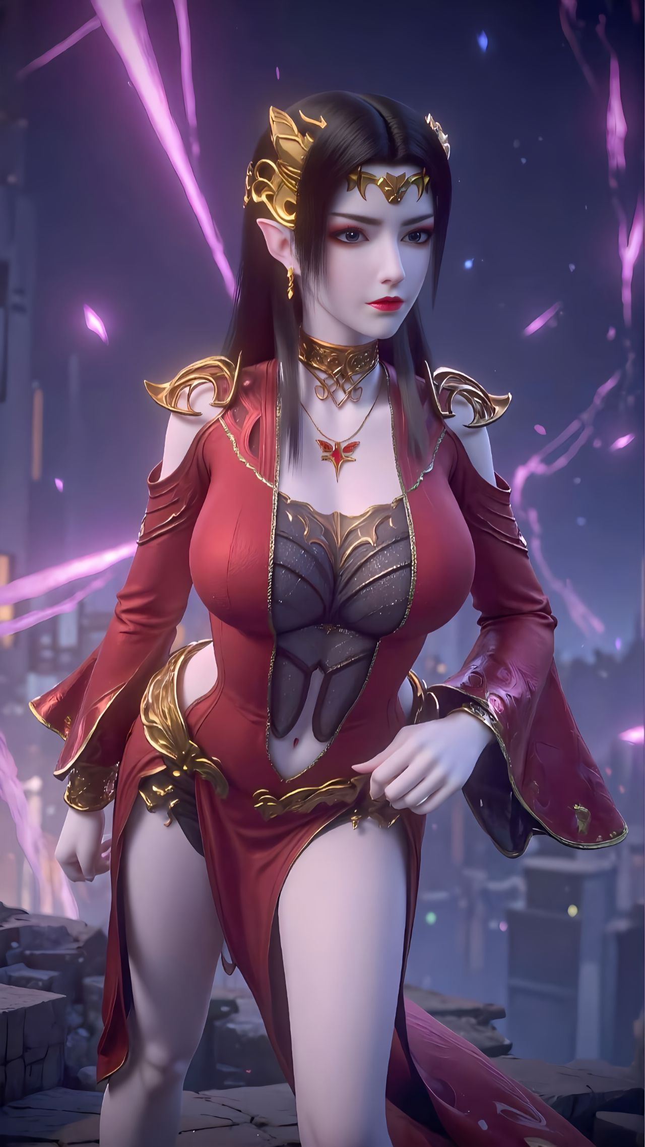 斗破苍穹  美杜莎女王/彩鳞【精致美图】一直觉得，这个装扮，颇有点青春稚气的感觉