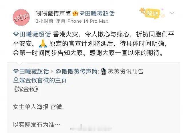 田曦薇嫁金钗延迟官宣田曦薇嫁金钗官宣延后 田曦薇与《嫁金钗》的适配度拉满！官宣延