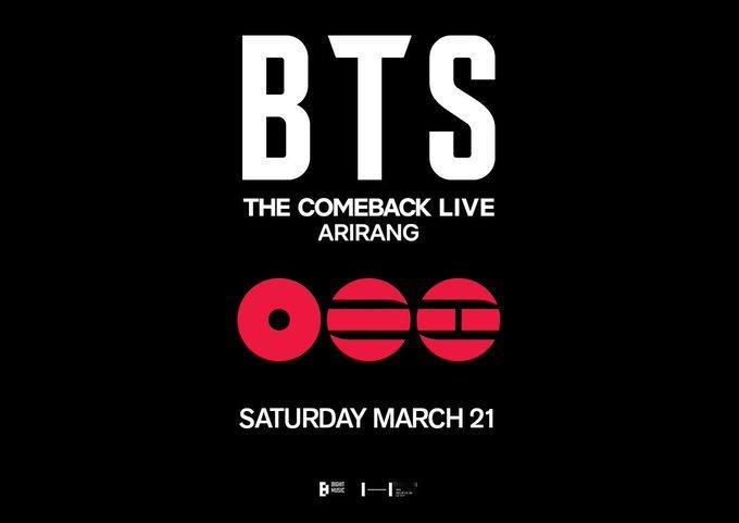 防弹少年团COMEBACK LIVE | ARIRANG公演公告 