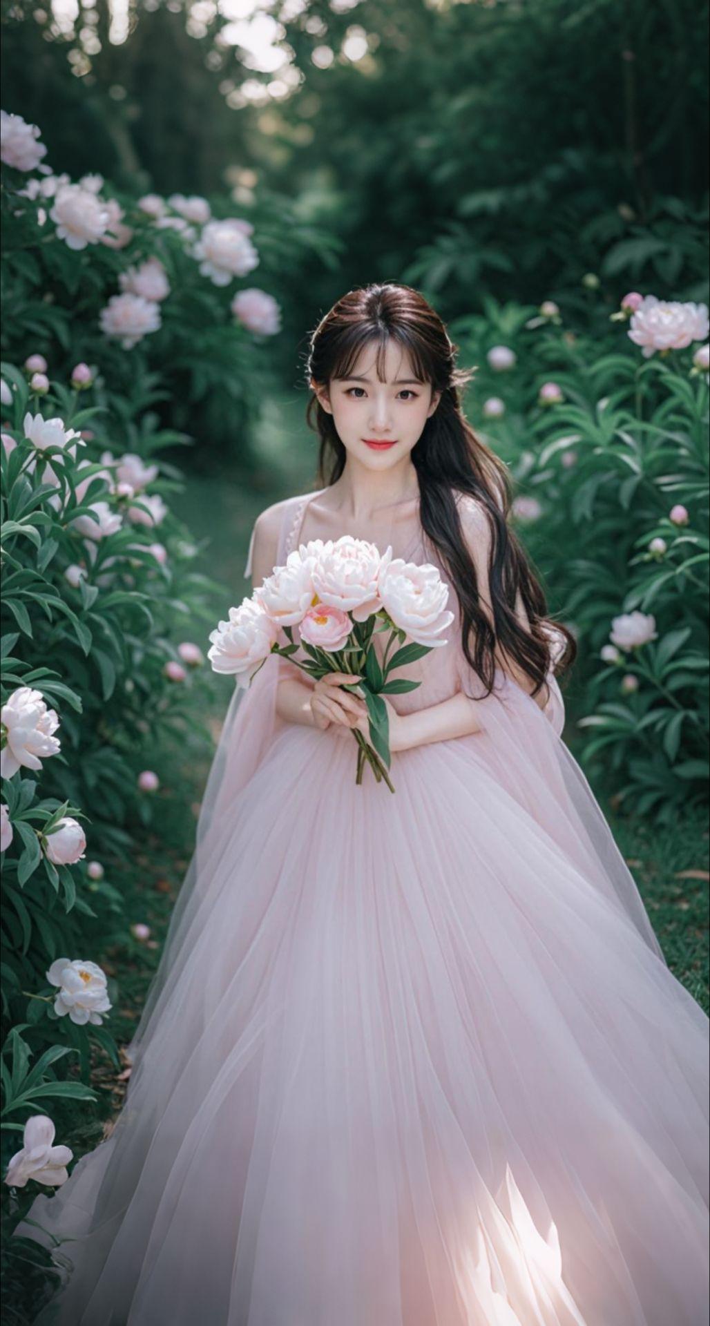 AI扩图 AI莫奈粉芍药