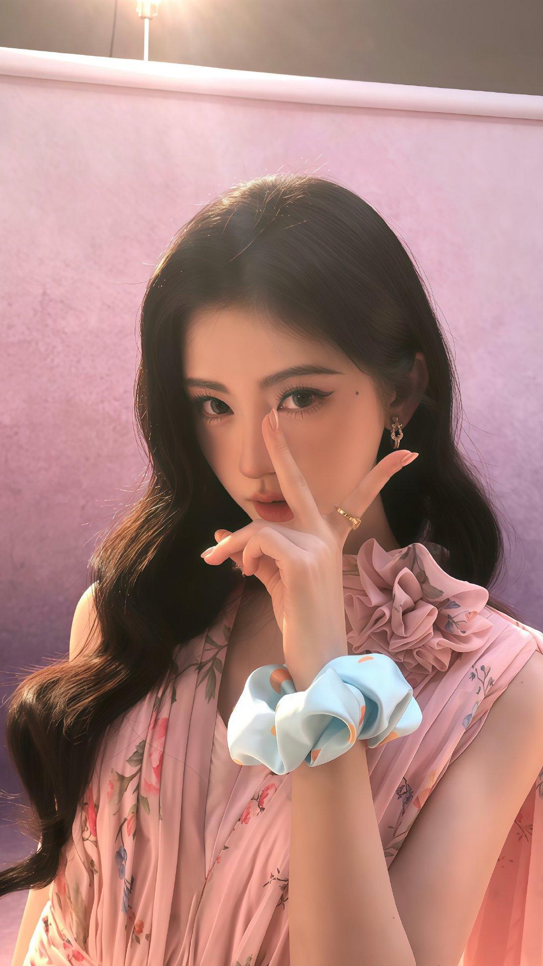鞠然后还有 欧尼剪刀手✌🏻 鞠婧祎紫罗兰裙造型鞠婧祎[超话] ​​​