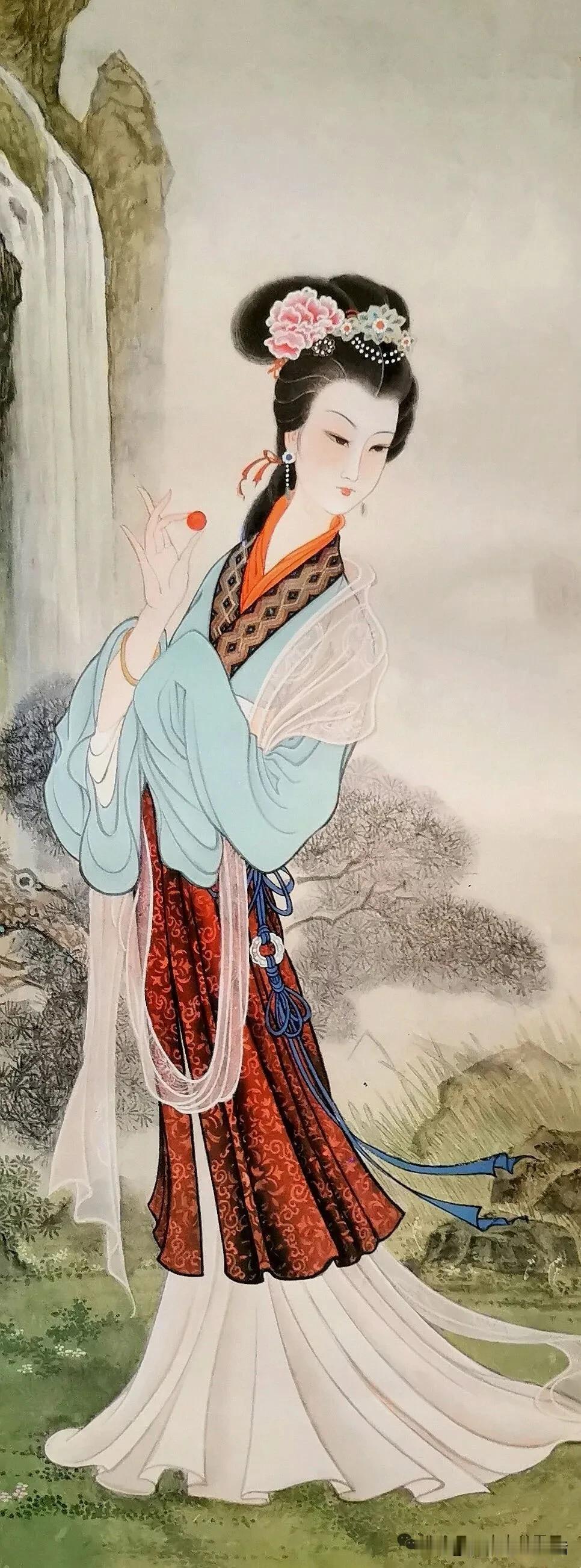 山间仙子弄红妆，轻纱拂面舞流年。