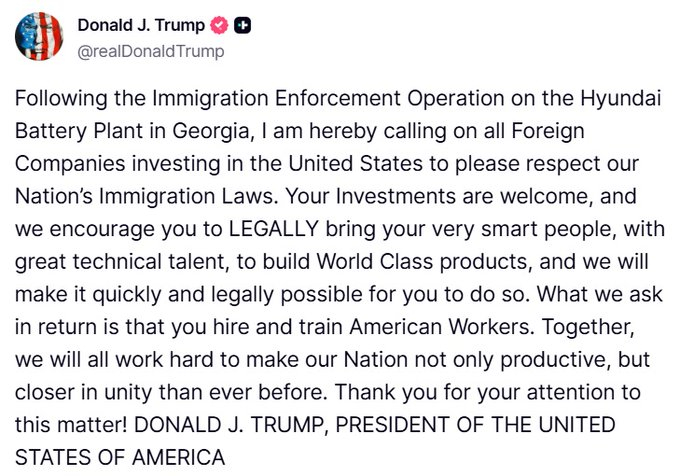阿川点名道姓了，这次针对韩国工厂的执法，就是要告诉所有（被逼）来美国建厂的外国公