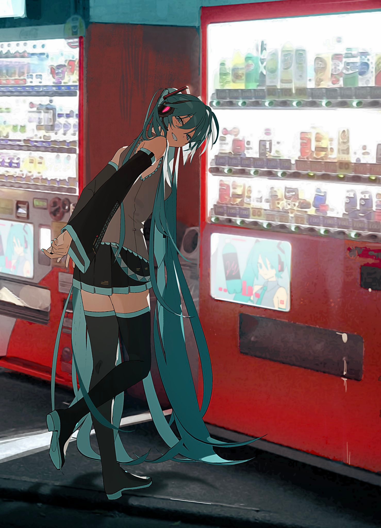 初音未来动漫仲夏狂欢季 在考虑喝什么饮品的女明星.绘:ZRe00暑期片单交换计划