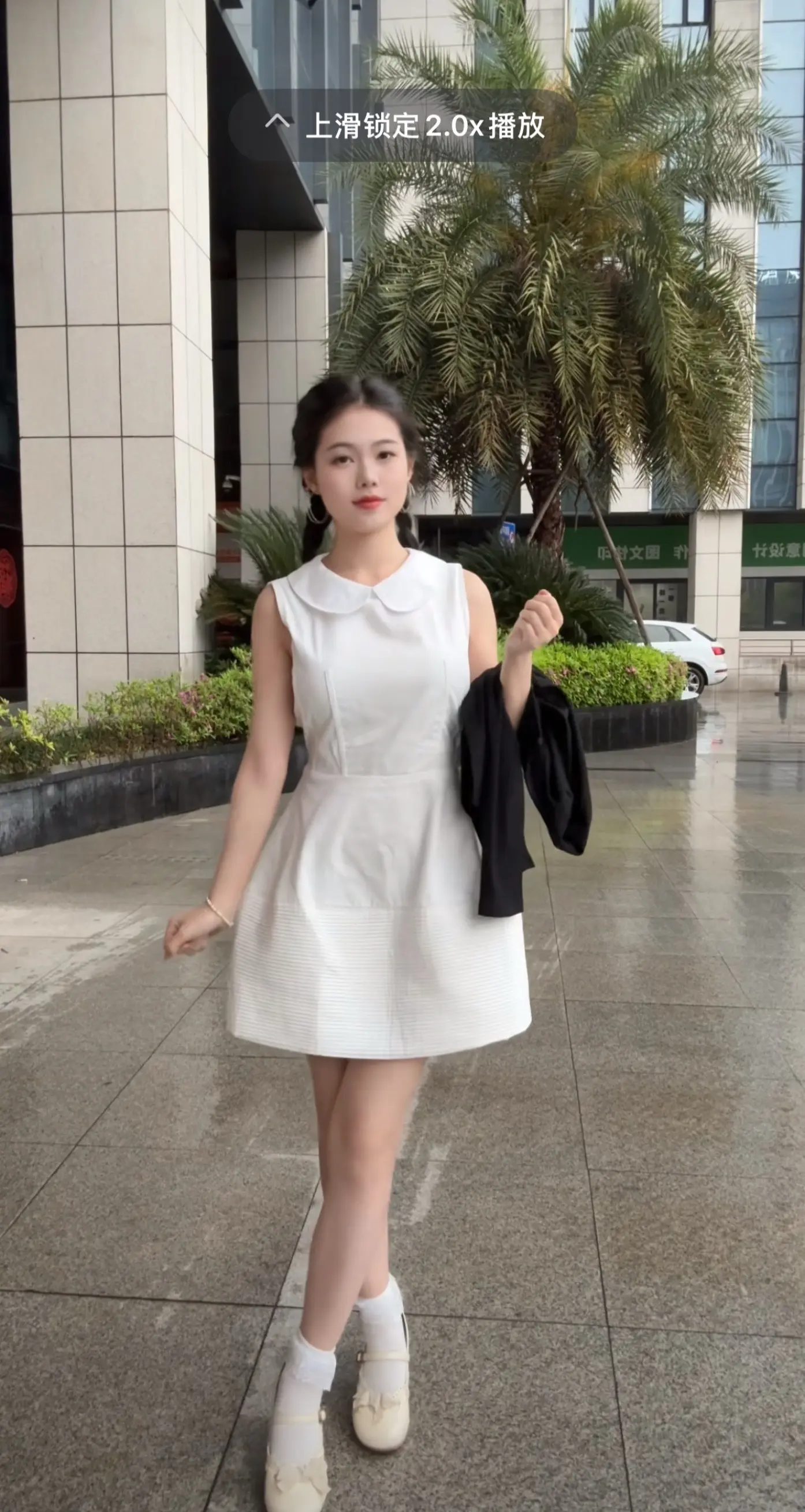 白色连衣裙 娃娃领连衣裙 白色娃娃领连衣裙