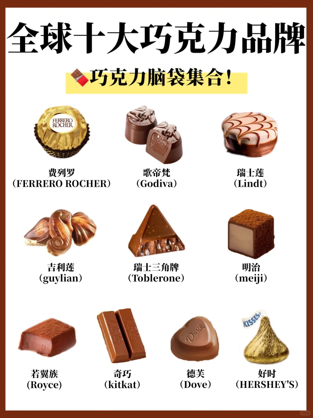 巧克力控‼️全球十大巧克力品牌🍫好吃到爆‼️
