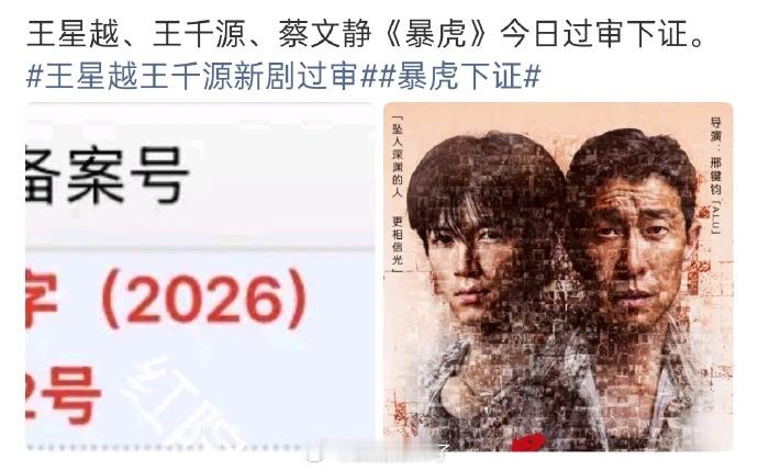 王星越《暴虎》过审下证，严肃期待和冯河见面 