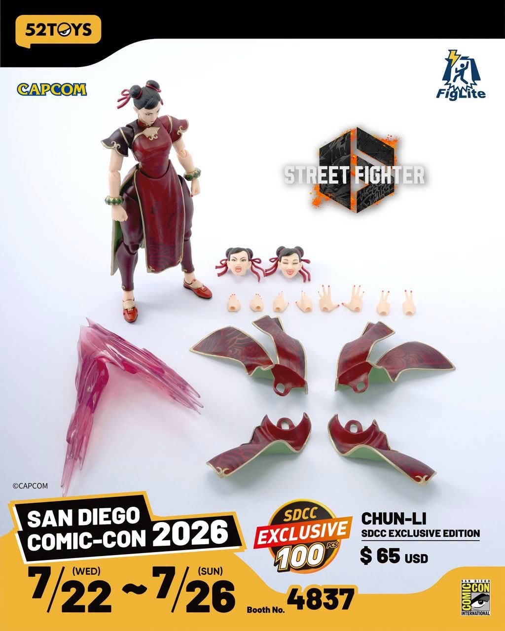 SDCC 圣地亚哥动漫节 52TOYS 限定公布 隆和春丽 重涂 