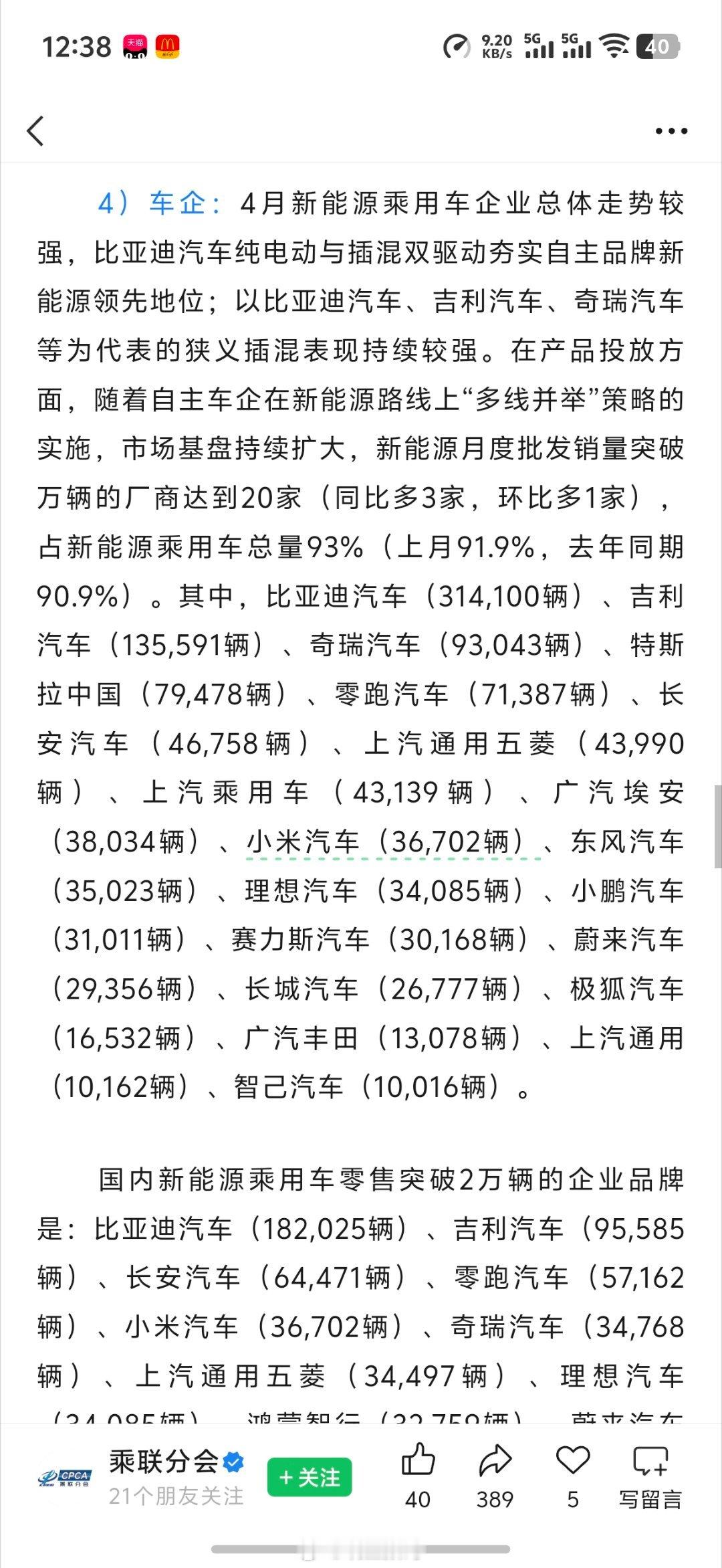 小米汽车销量跻身国产前五这谁能想得到呢？小米都直接进销量前五了，两款车还能比人家