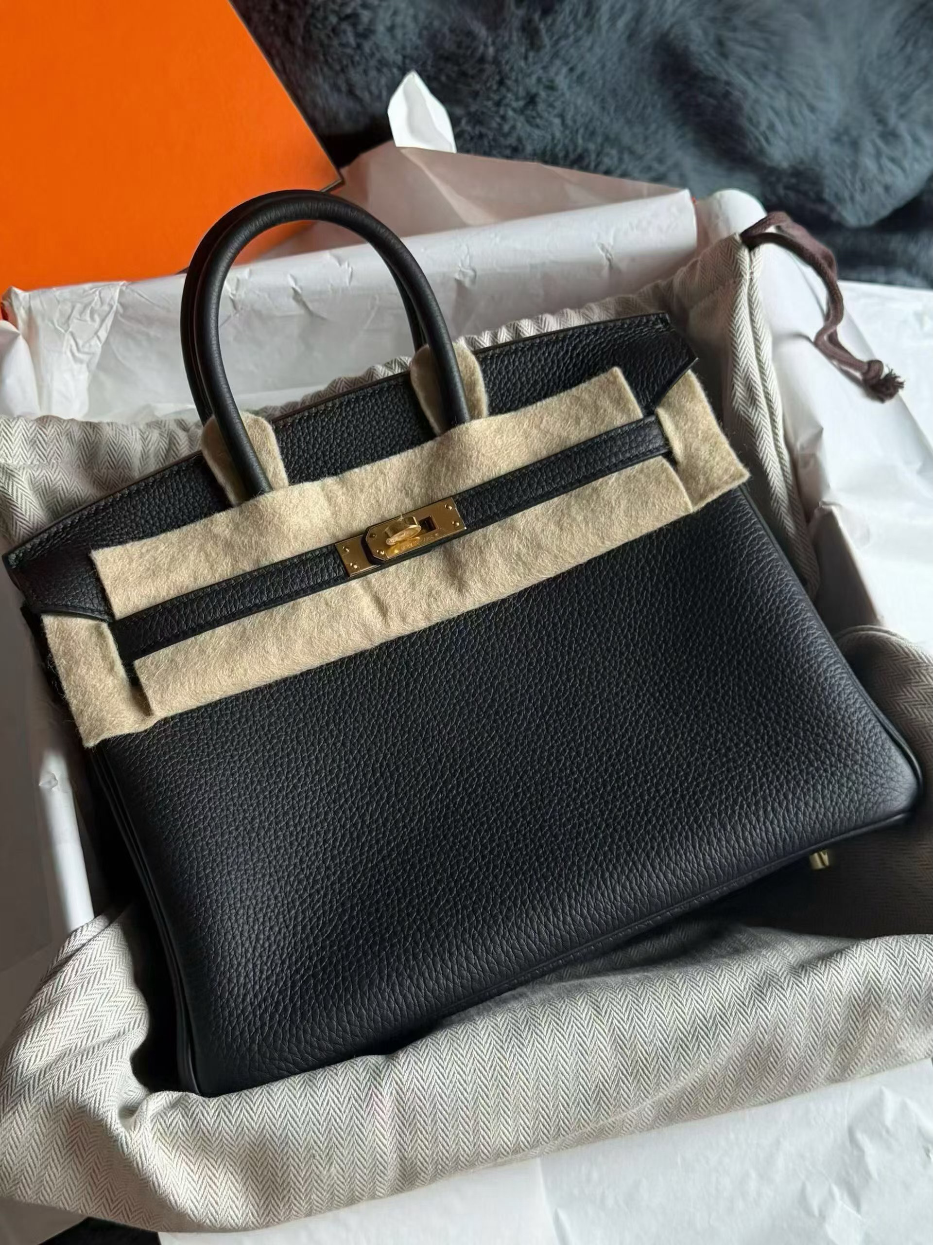 Birkin 25 黑金 togo皮 