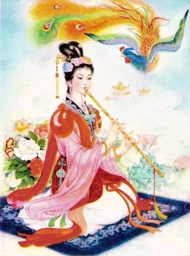 #分享美好的仕女图片#《吹箫引凤图》#仕女美图欣赏# #古典仕女画#