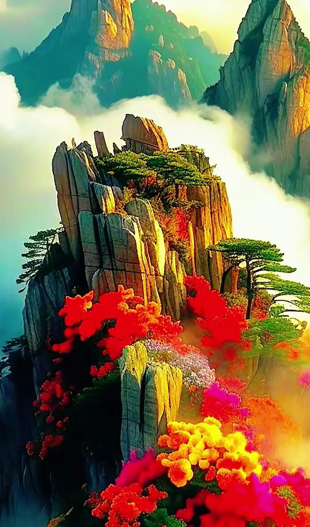 登山踏雾寻仙境，
谈经论道会真人。