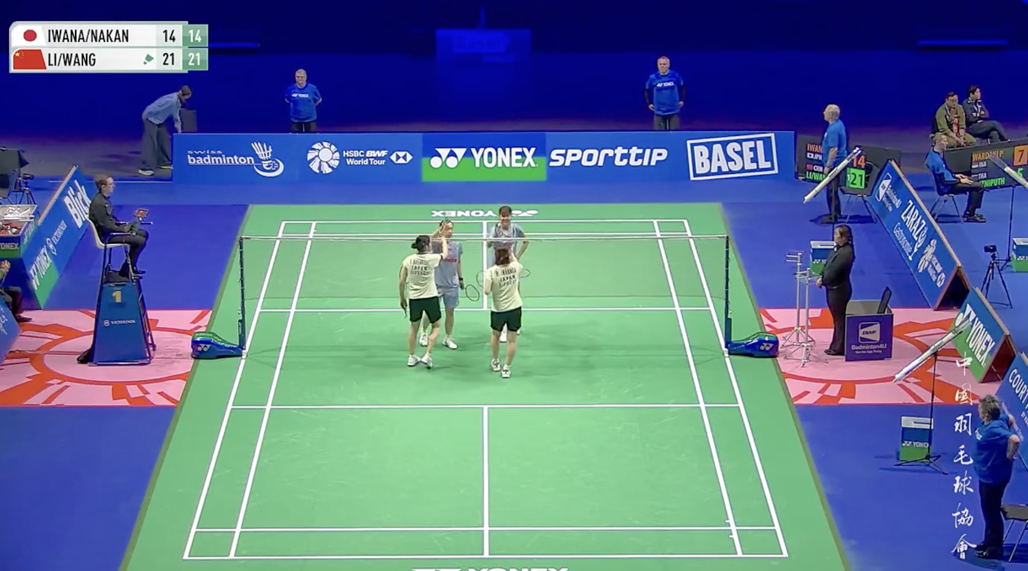 李怡婧/王漪朵🇨🇳 21-14、21-14 🇯🇵岩永铃/中西贵映半决赛对