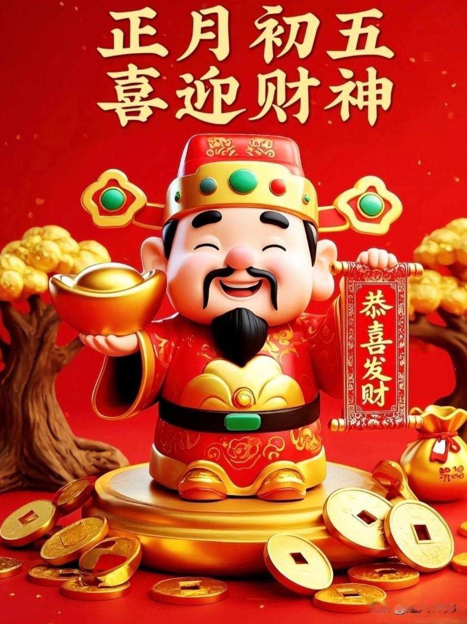 今天是正月初五
正月初五迎财神

顺风顺水财源来
先来打卡领红包