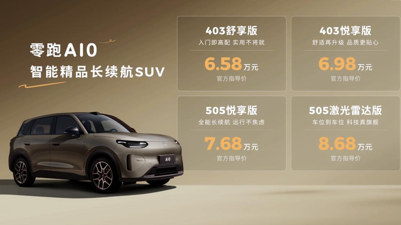 零跑一直都是性价比杀手
这次A10的定价同样炸裂
6万多有400公里续航
8万多