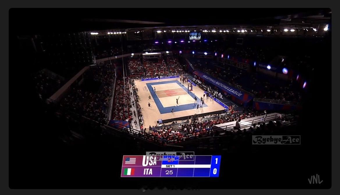 2026年世界女排联赛意大利女排美国女排 美国🇺🇸1-0(27-25)意大利