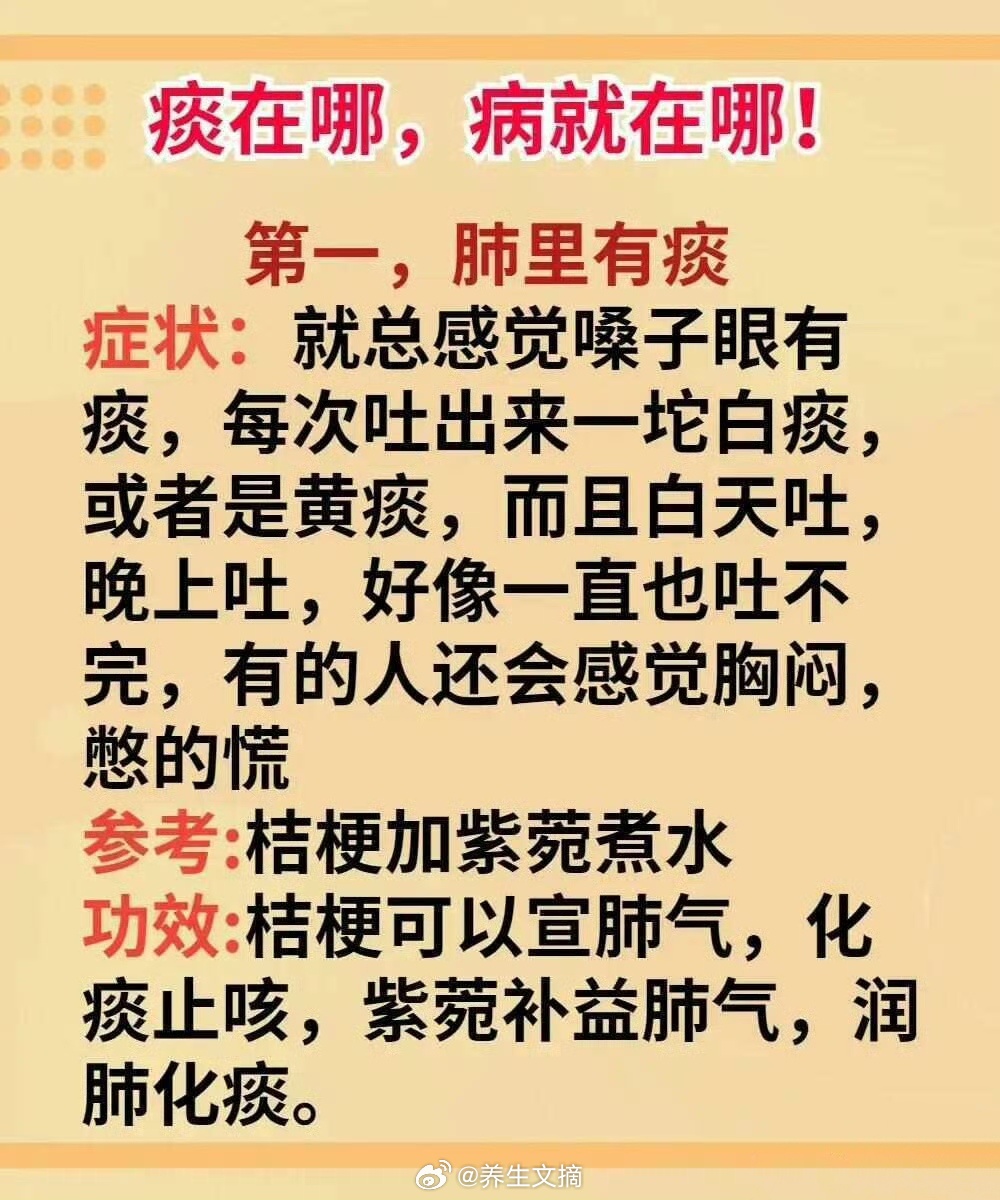 痰在哪儿，病就在哪儿！中医教你有效祛肺痰、脾痰、心痰、肾痰、经络之痰 ​​！ ​