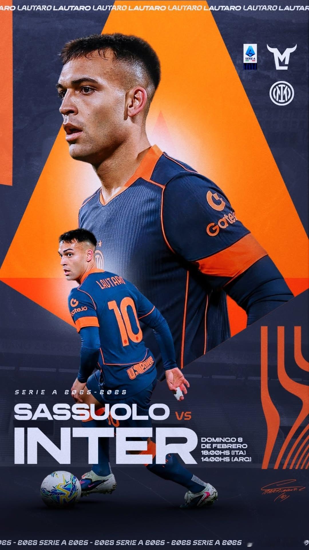 劳塔罗发布本轮预热海报，明天凌晨劳塔罗有望创造历史，排名国际米兰射手榜第三。国际