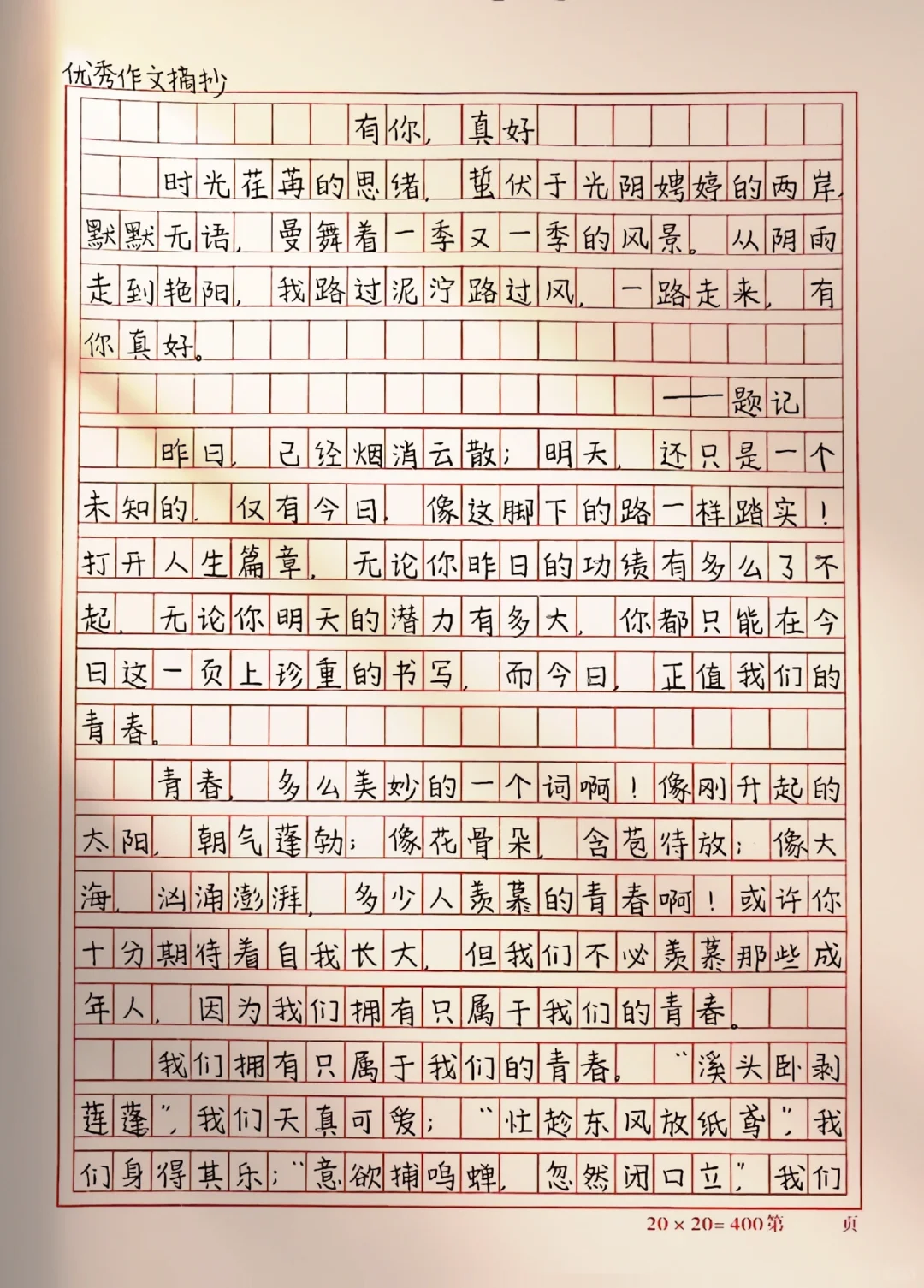 作文《有你，真好》