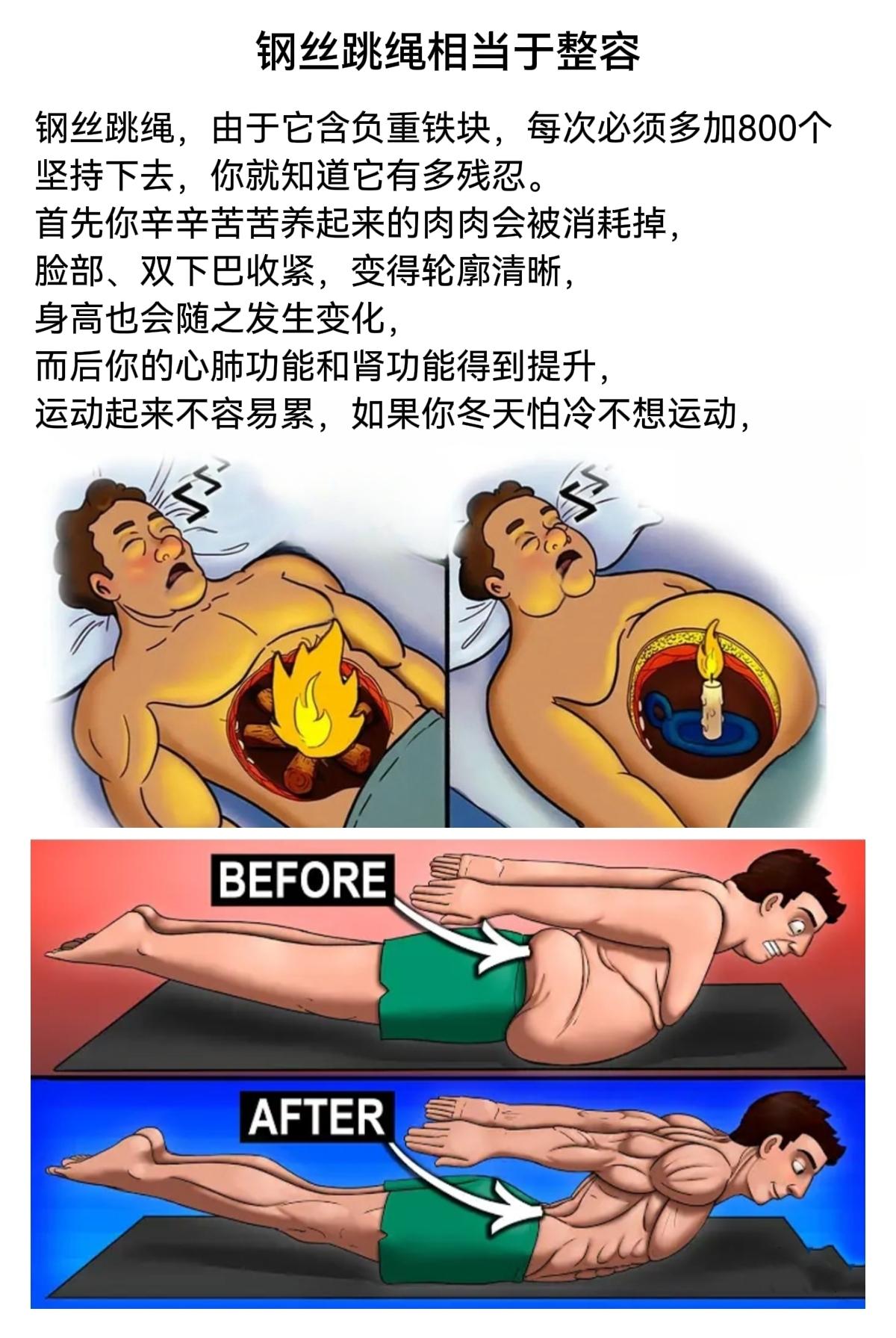 钢丝跳绳相当于整容，因为它内含负重配件， 跳下去你就知道它有多残忍！