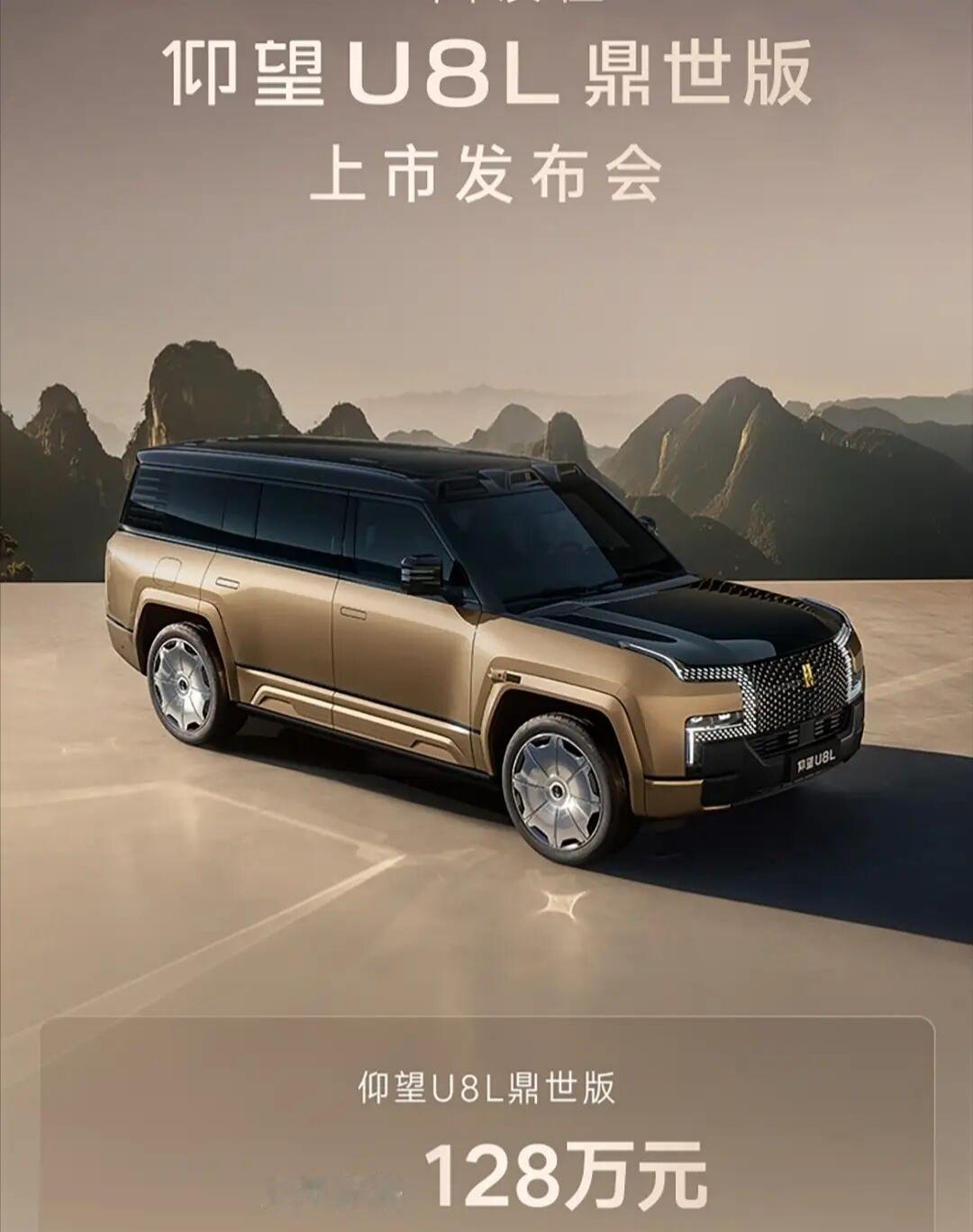 128万，车标都是金子做得，仰望U8L豪华程度超乎想象！最近也是飘了，居然敢看仰