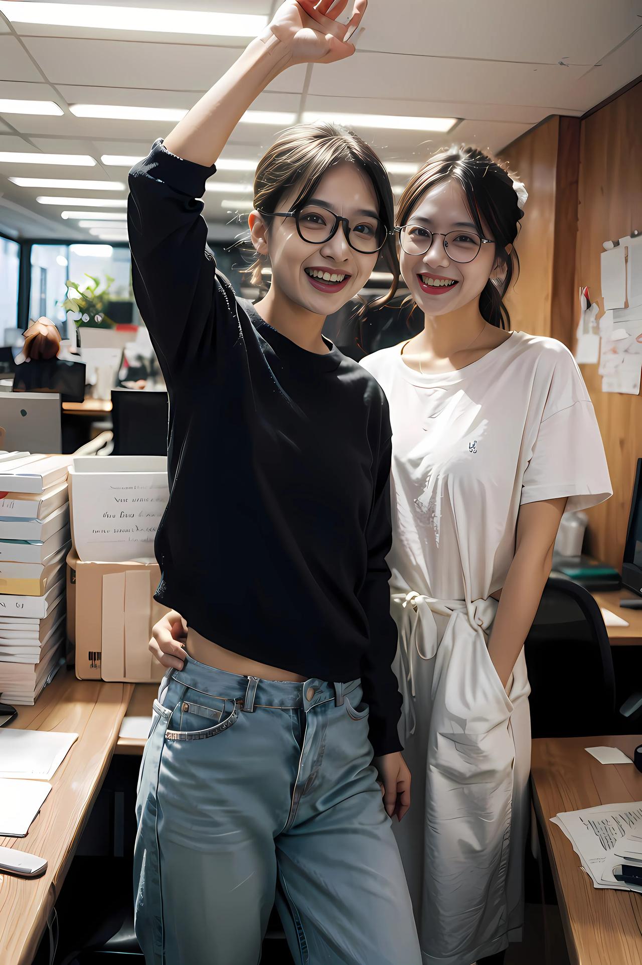 AI美女，工作中的小白领