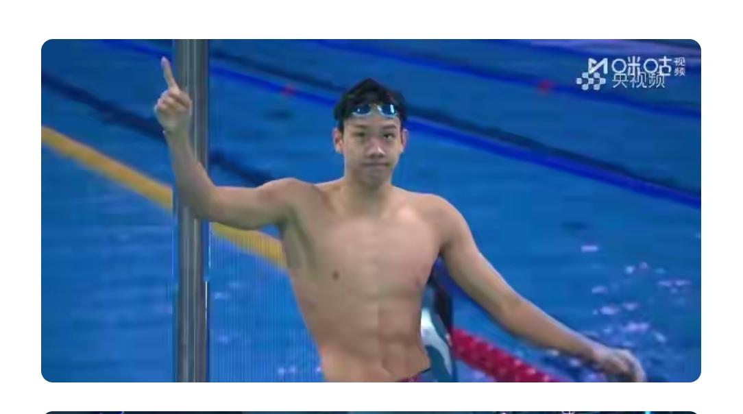 张展硕获得了自由泳200/400米金牌，留给潘展乐的时间不多了，最后一块100米