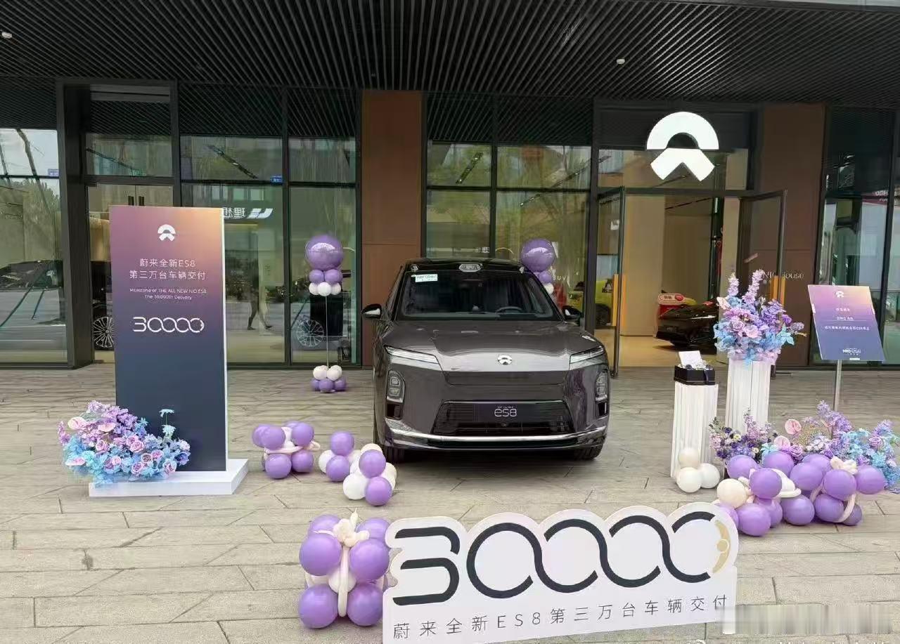 全新ES8 30000辆里程碑达成，大家猜猜用了多少天？蔚来汽车蔚来全新es8