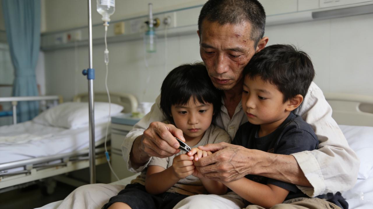 38 岁病危父亲给两个孩子剪指甲作最后告别的事件，经妻子宋女士讲述后引发全网泪目