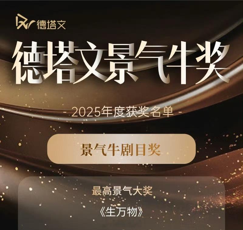 德塔文景气大奖最高景气牛奖得主——生万物杨幂今年太有实力啦，生万物长剧之光，实至