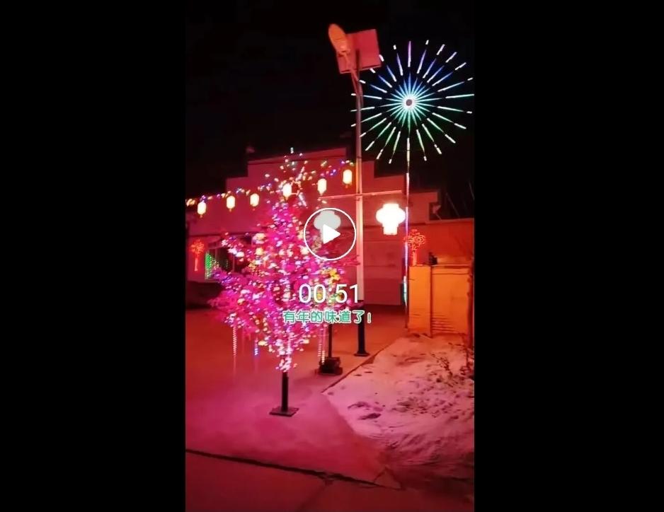 双城年味来了！农家小院夜景太美了！-DZ2ZhjBGPQAfEPA