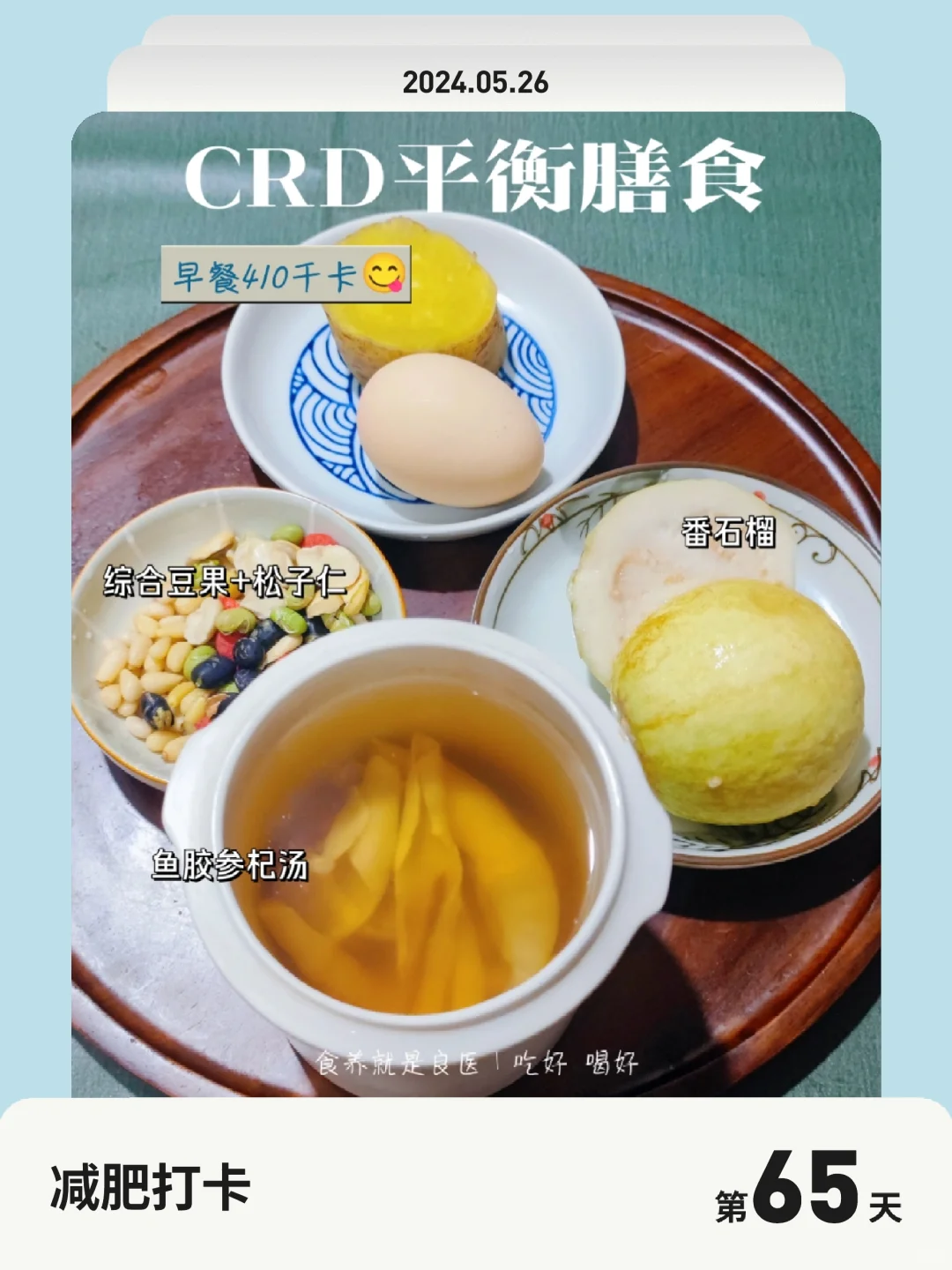 减肥打卡 | 第 65 天，CRD平衡膳食，早餐