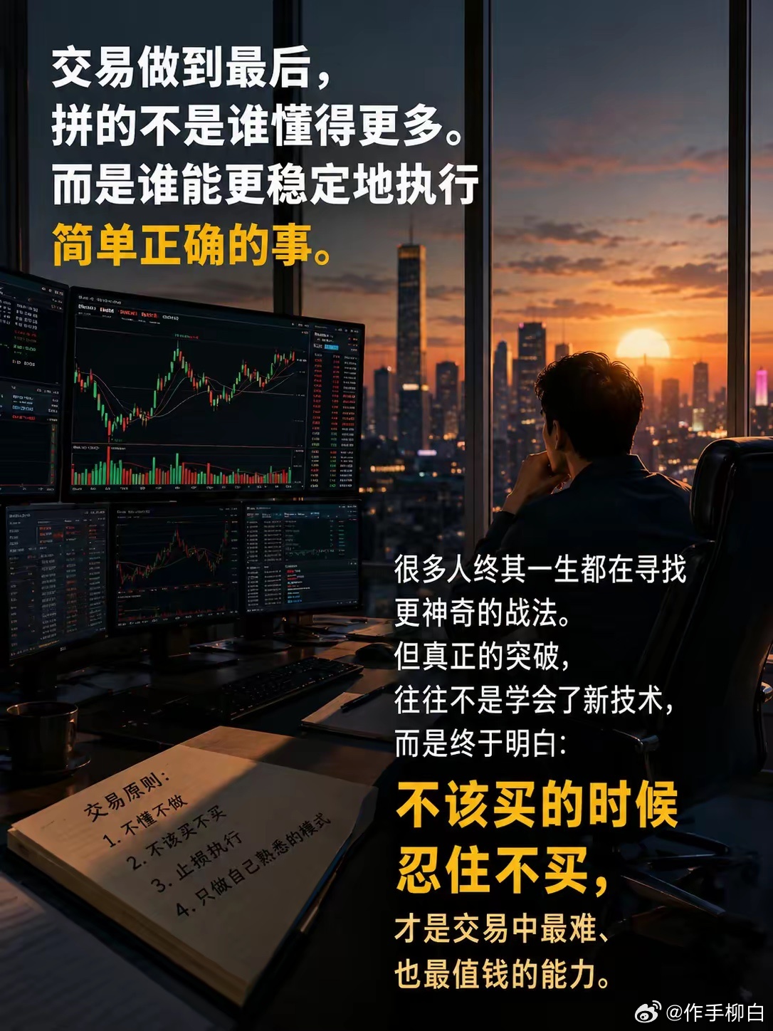 交易做到最后，拼的不是谁懂得更多。 