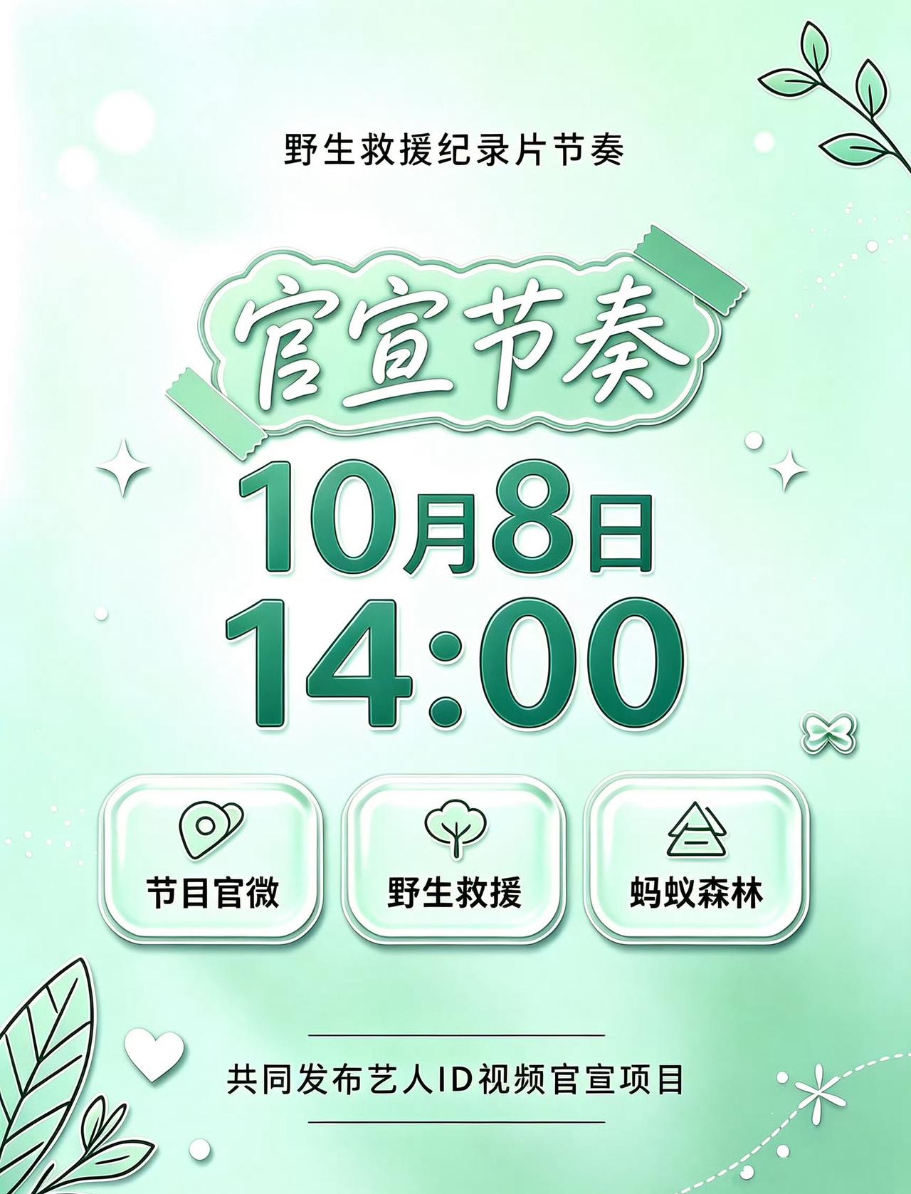 好事这不就来了嘛，野生救援纪录片明天官宣，16日定档，王一博的大运，谁也挡不住。