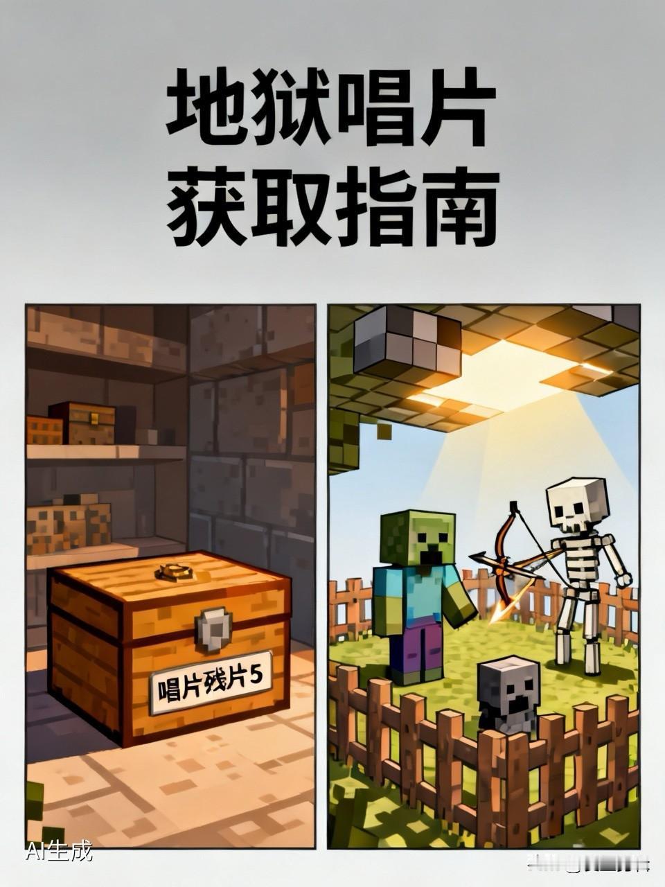 在《我的世界》里想获得地狱唱片，得先了解唱片碎片的获取方式。在1.19版本中，唱